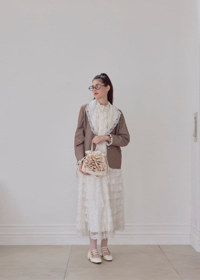treat urself Retro lace jacket ベージュ