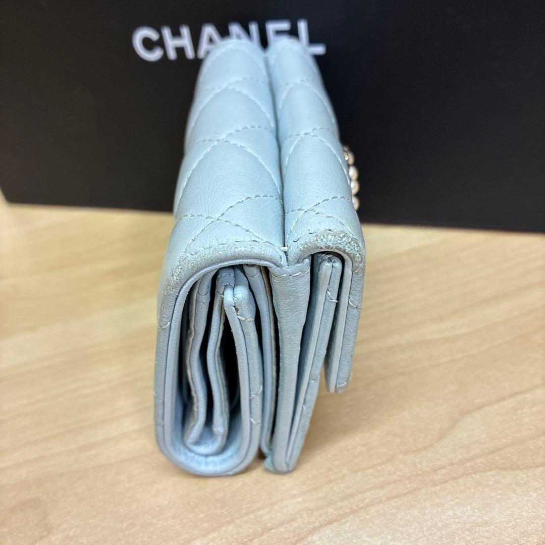 CHANEL シャネル　折り財布　コンパクト　ミニ財布　ココマーク　パール
