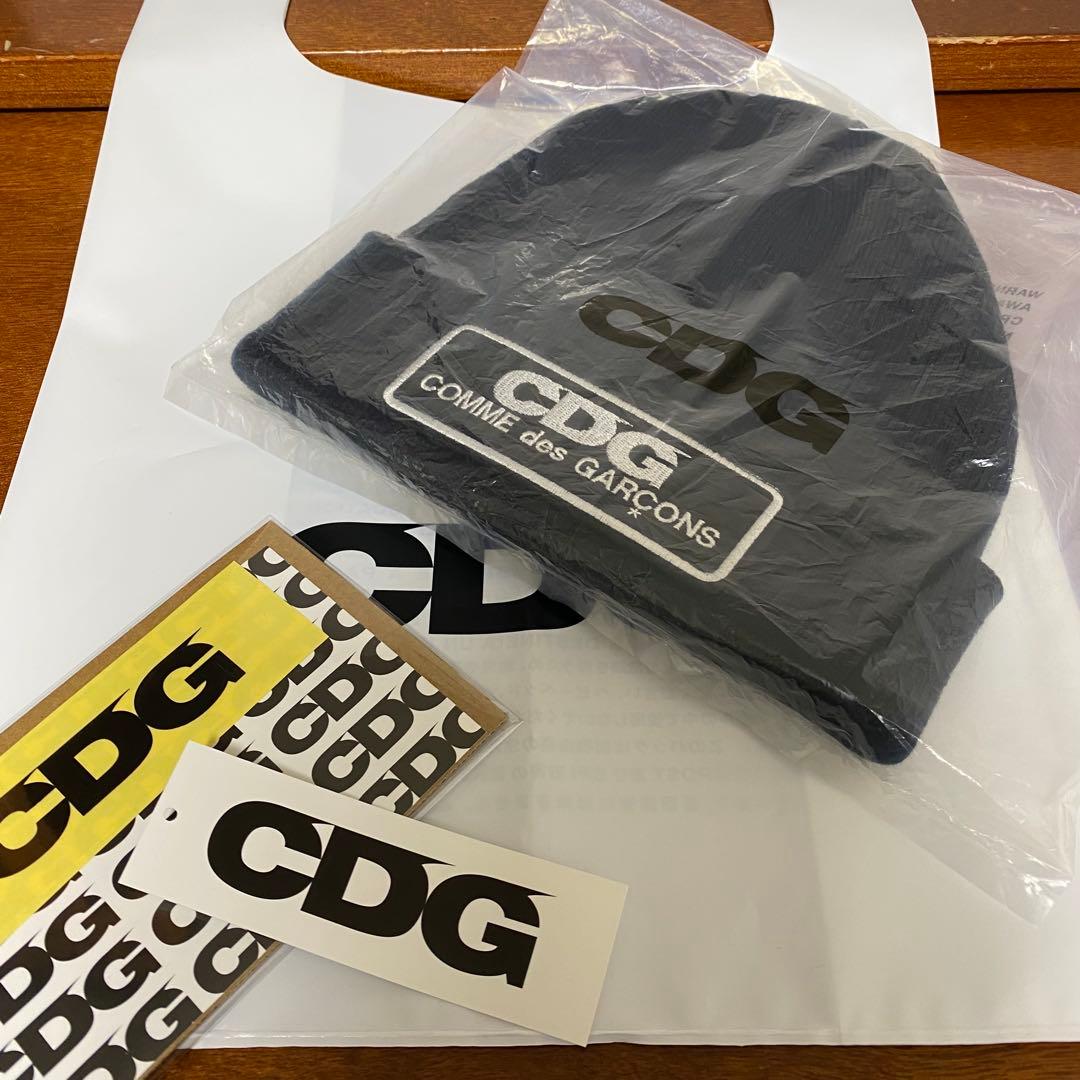 CDG ロゴパッチ ビーニー ブラック