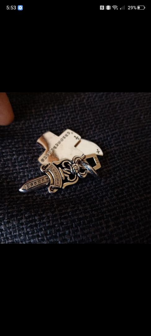 925シルバー刻印トリンケッツダガーペンダントクロムハーツChromHEARTS