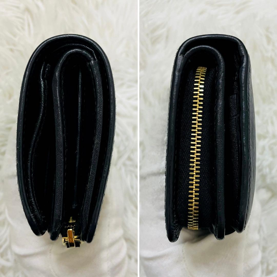 極美✨付属完備✨PRADA 二つ折り財布 トライアングルロゴ レザー 黒
