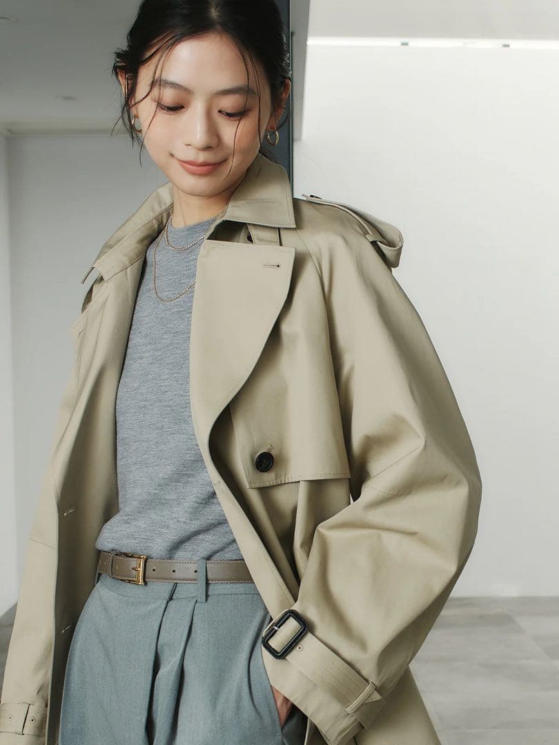 【新品タグ付き】anuans ハーフオーバートレンチコート
