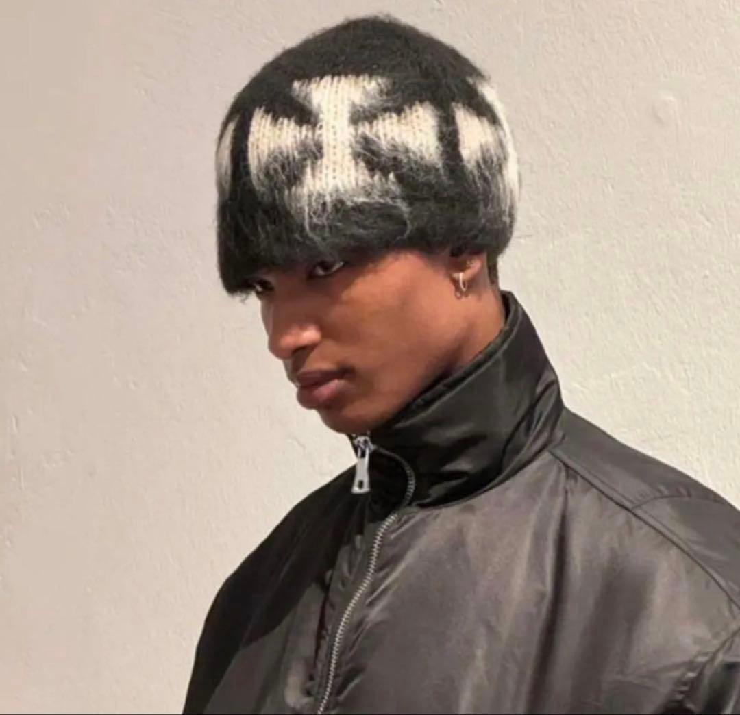 ASKYURSELF/BRUSHED CROSS BEANIE ビーニー