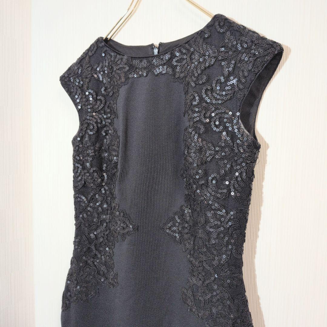 TADASHI SHOJI ブラック レース スパンコール ワンピース