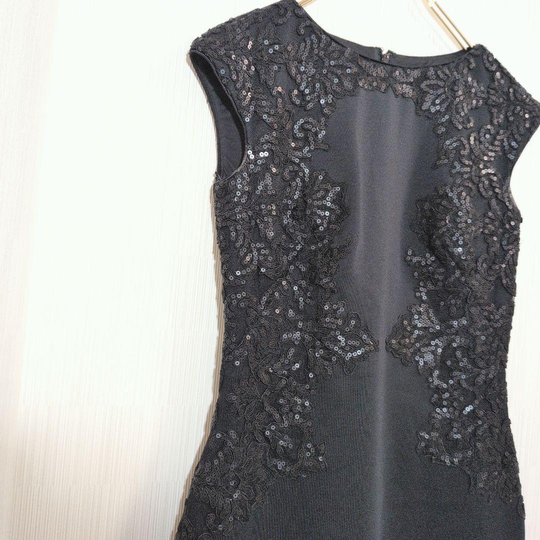 TADASHI SHOJI ブラック レース スパンコール ワンピース