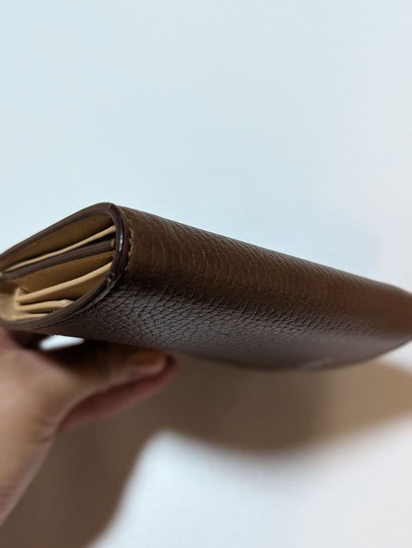 【J&M DAVIDSON 】美品☆スタッズ付きブラウン三つ折り財布☆コンパクト