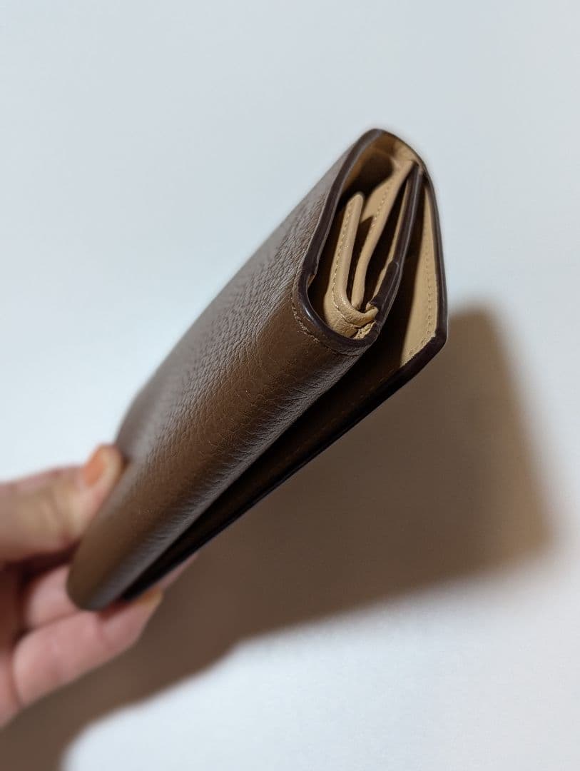 【J&M DAVIDSON 】美品☆スタッズ付きブラウン三つ折り財布☆コンパクト