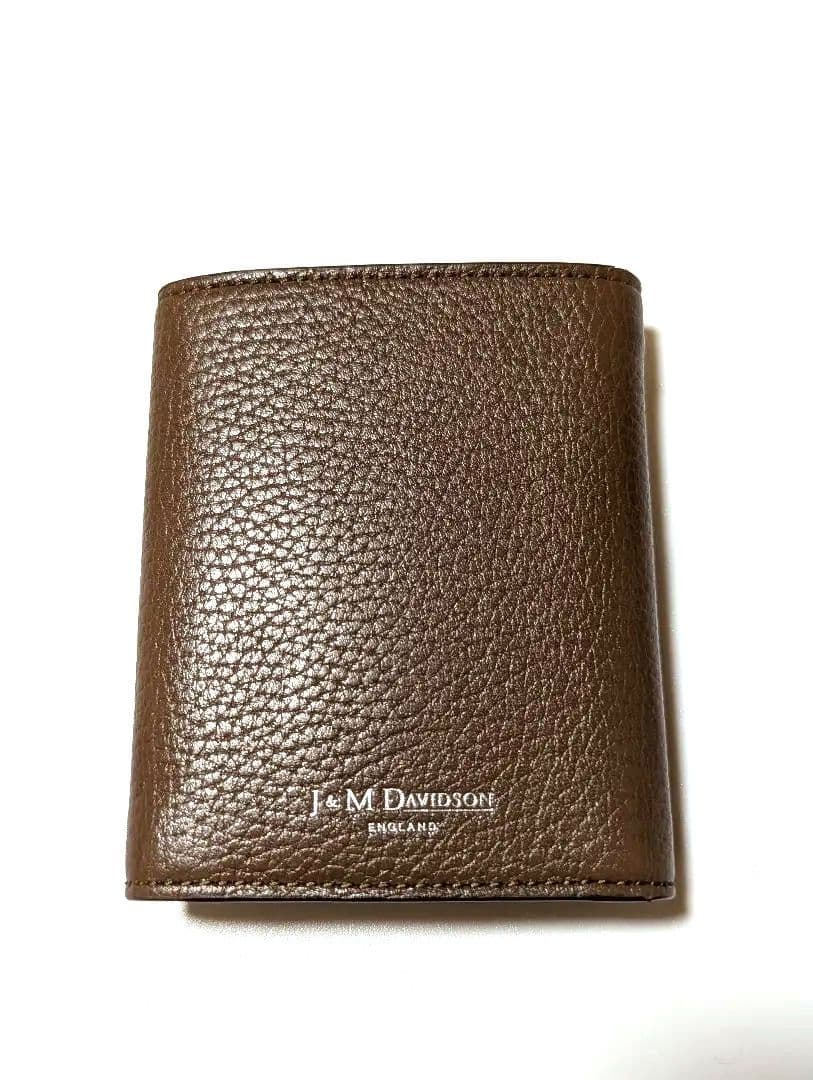 【J&M DAVIDSON 】美品☆スタッズ付きブラウン三つ折り財布☆コンパクト