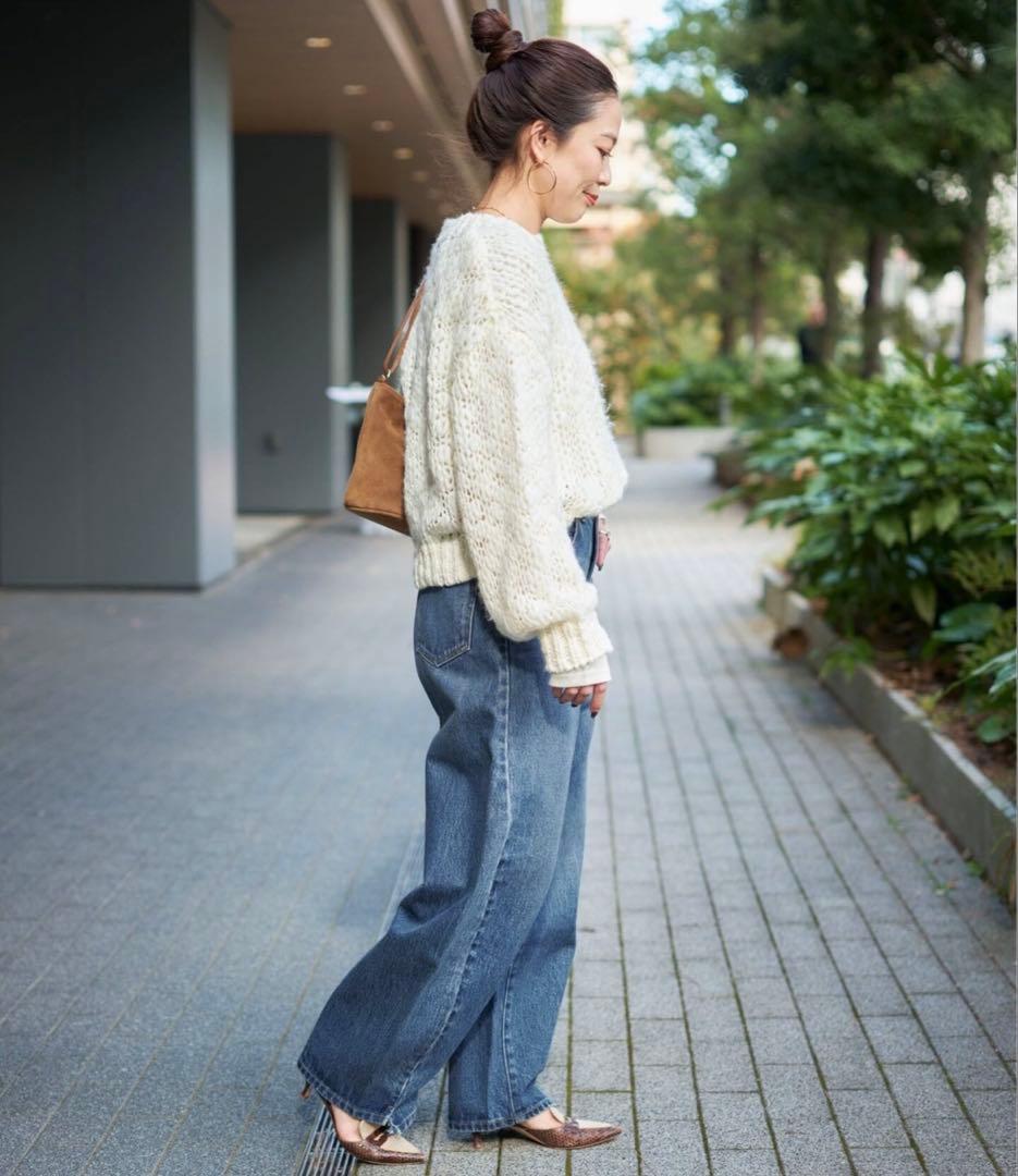 DU JOUR ウォッシャブル　バレルバギージーンズ