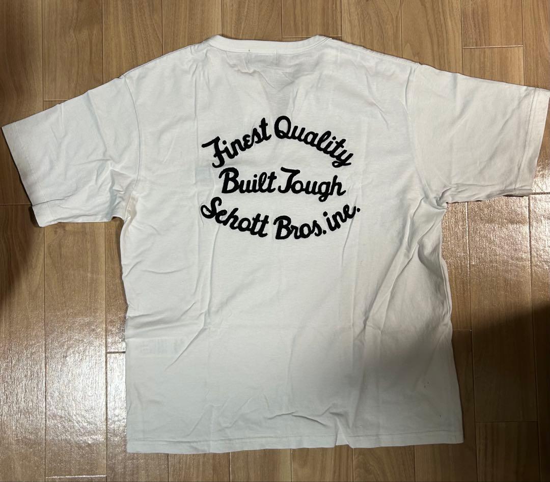 【人気】Schott Bros. ホワイト ヘンリーTシャツ