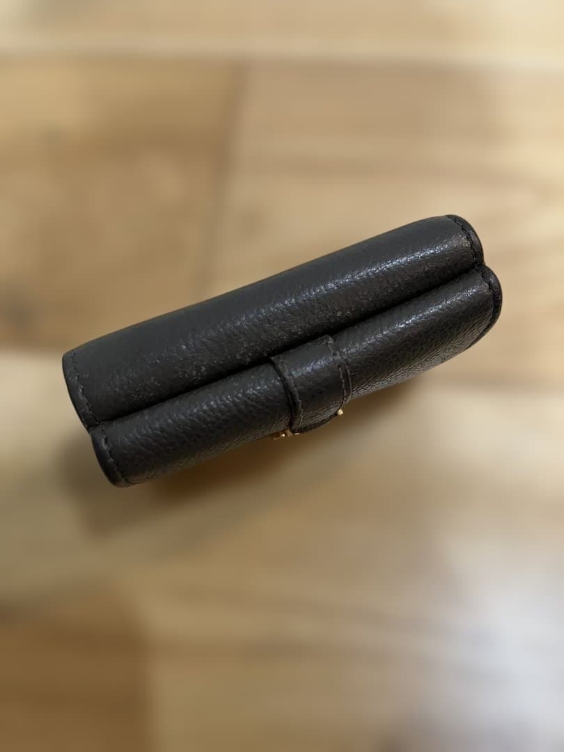 YSL グレーレザー 三つ折り財布