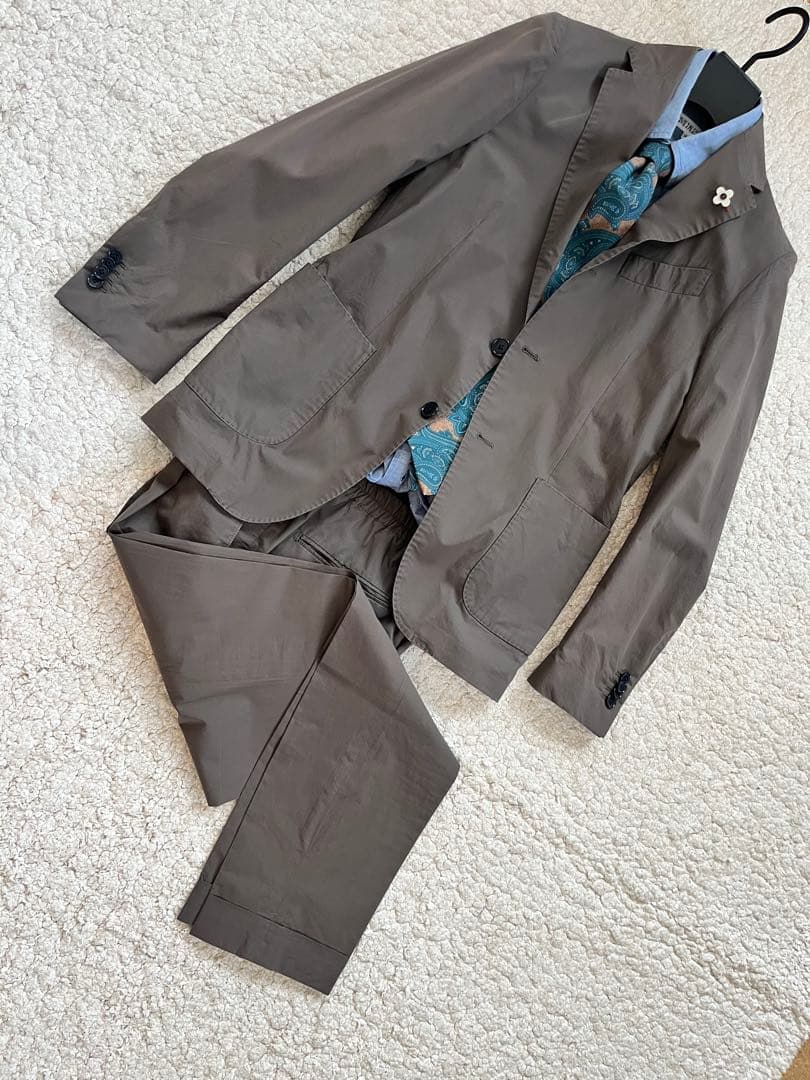 LARDINI ラルディーニ/パッカブルスーツイージーウェア/オリーブ/42
