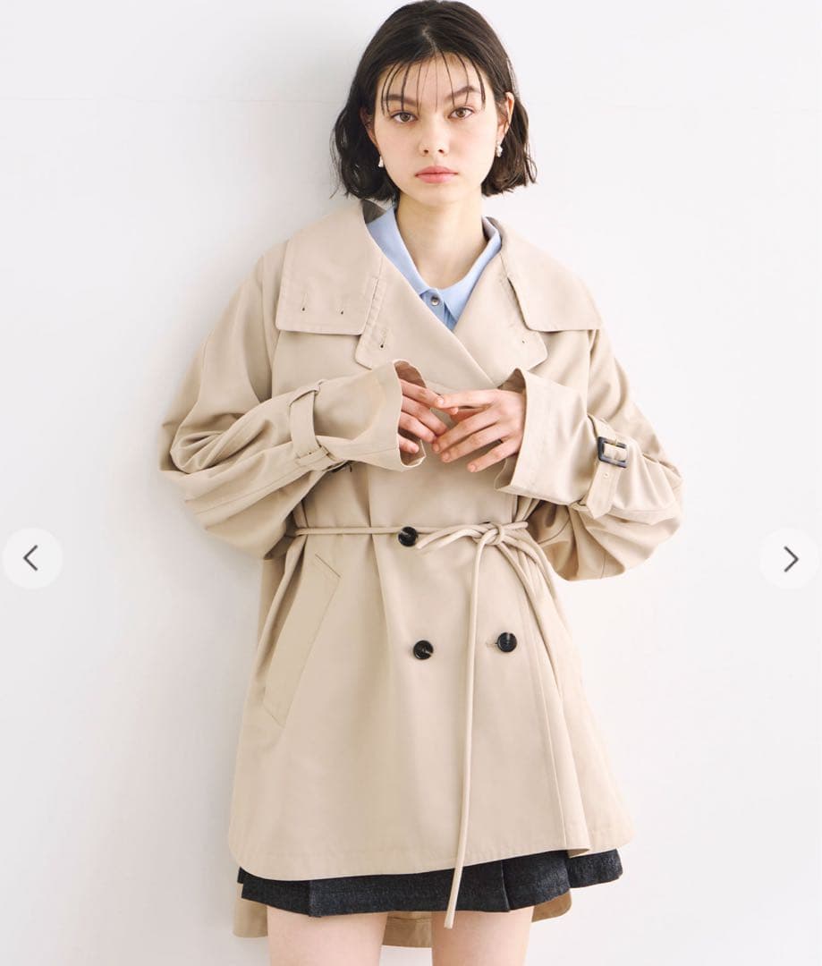 美品❗️COCO DEAL ミディ丈フレアトレンチコート
