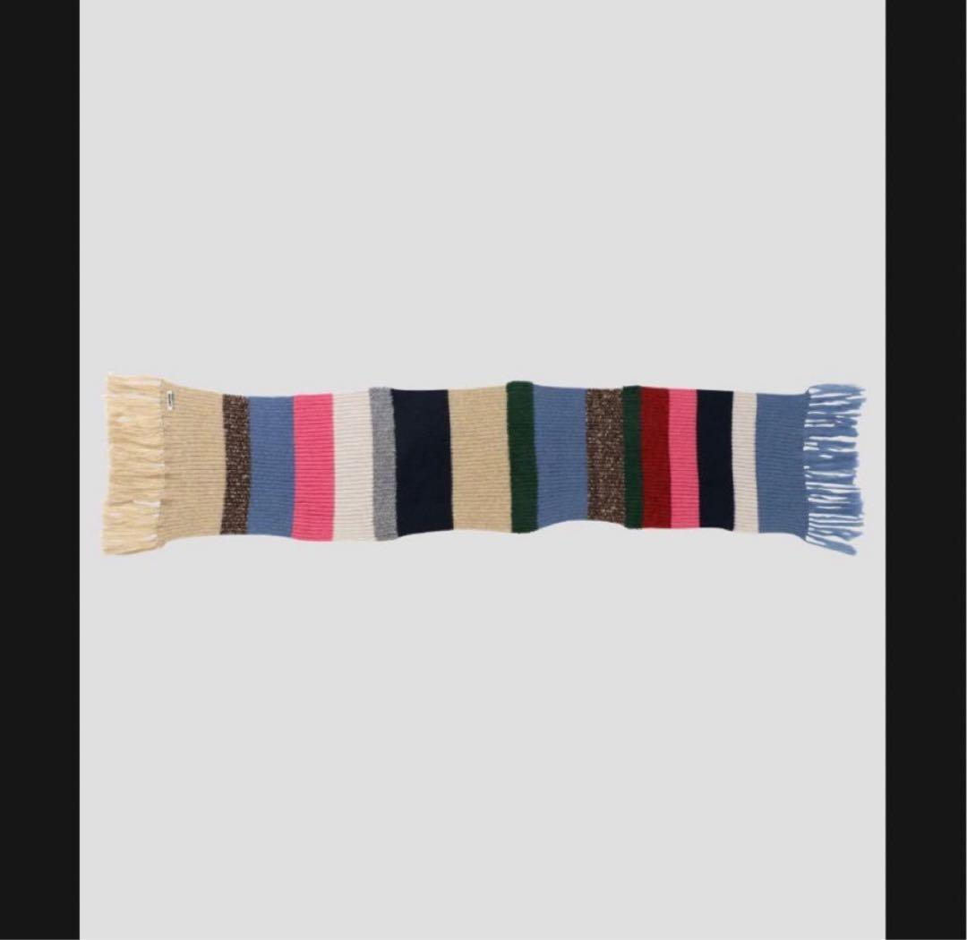 NKNIT mix stripe big KNIT scarf マフラー