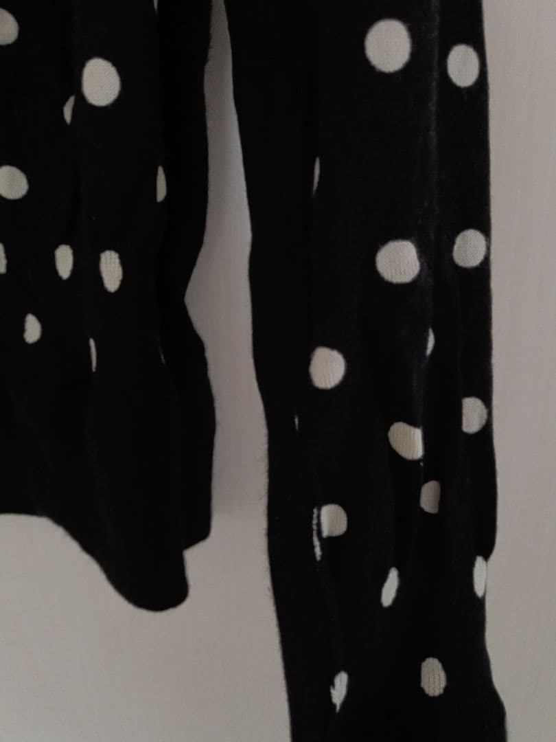 COMME des GARCONS ドット柄 ウールカーディガン 黒 Sサイズ