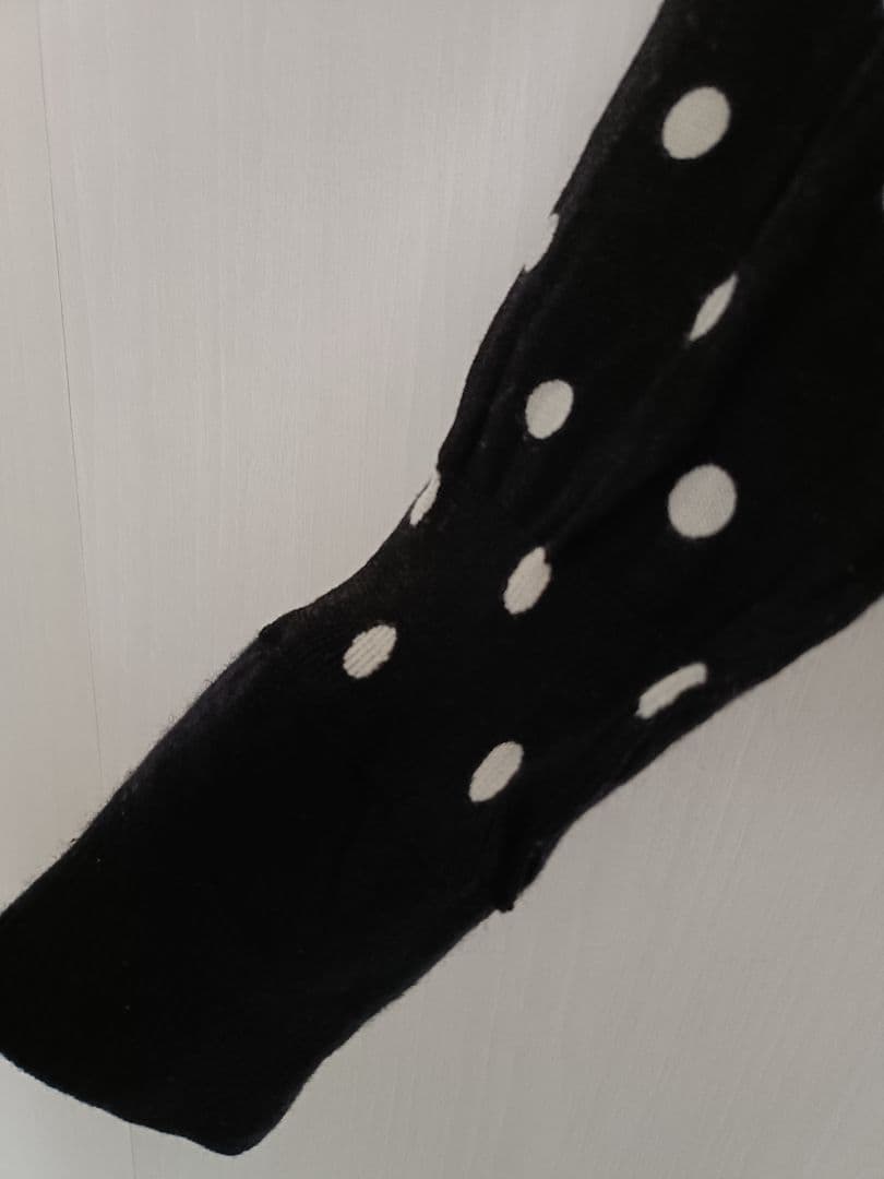 COMME des GARCONS ドット柄 ウールカーディガン 黒 Sサイズ
