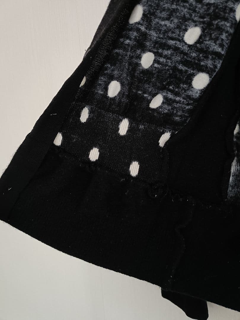 COMME des GARCONS ドット柄 ウールカーディガン 黒 Sサイズ