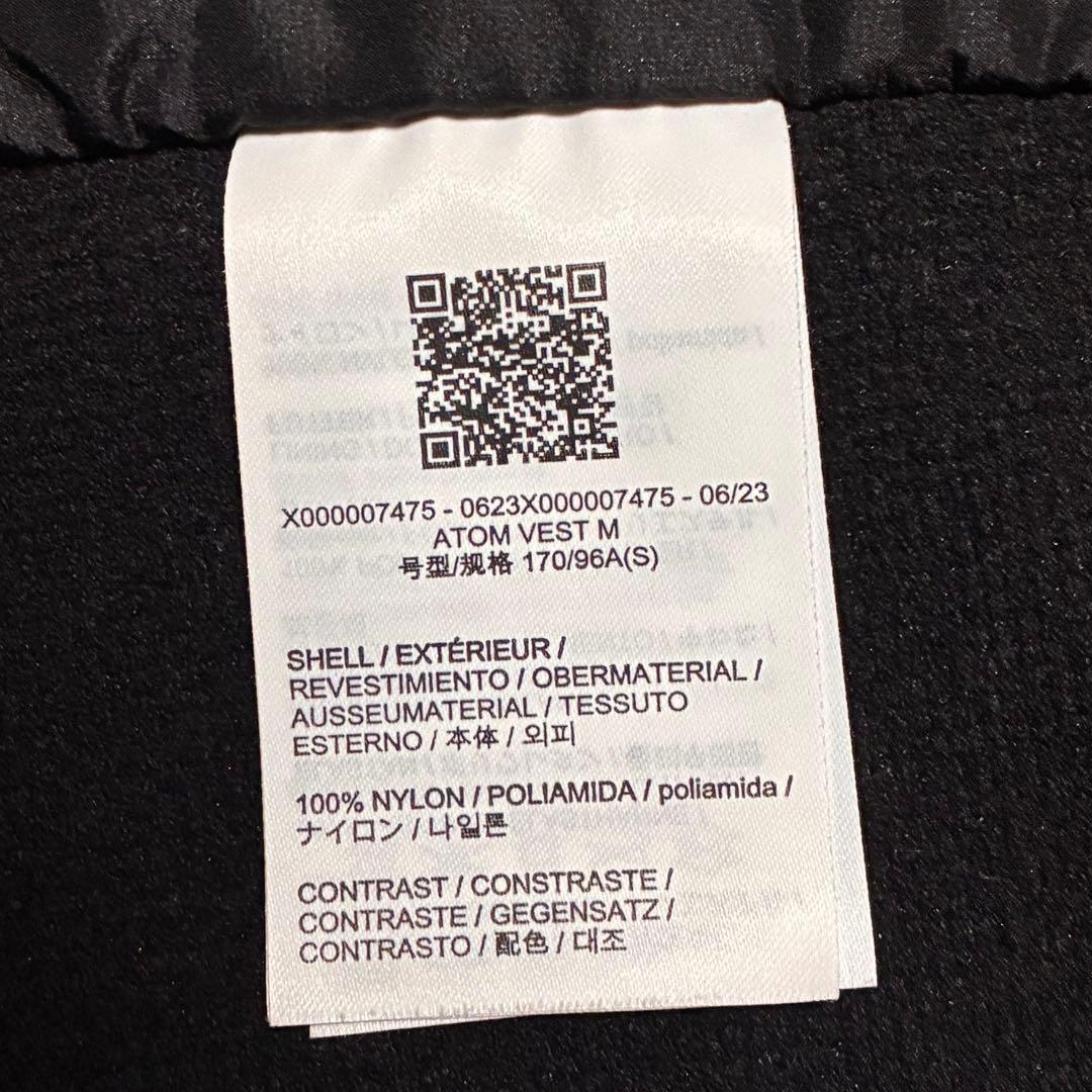 美品 Arc’teryx atom vest ドローコード S ブラック