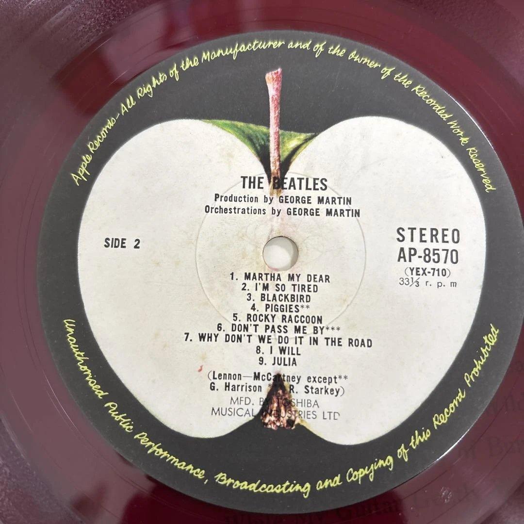 ビートルズ　レコード　ホワイトアルバム　日本初期盤　赤盤　ポスター　付属