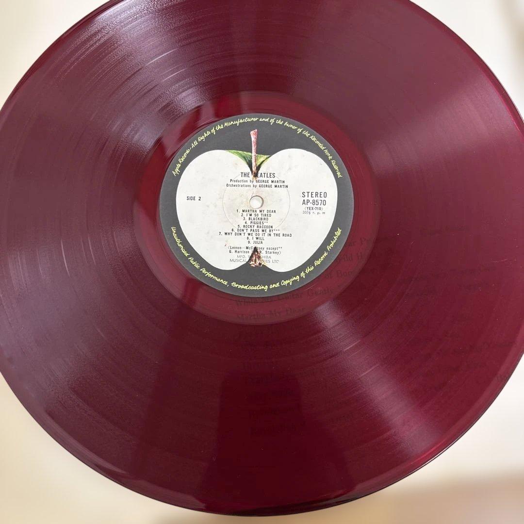 ビートルズ　レコード　ホワイトアルバム　日本初期盤　赤盤　ポスター　付属