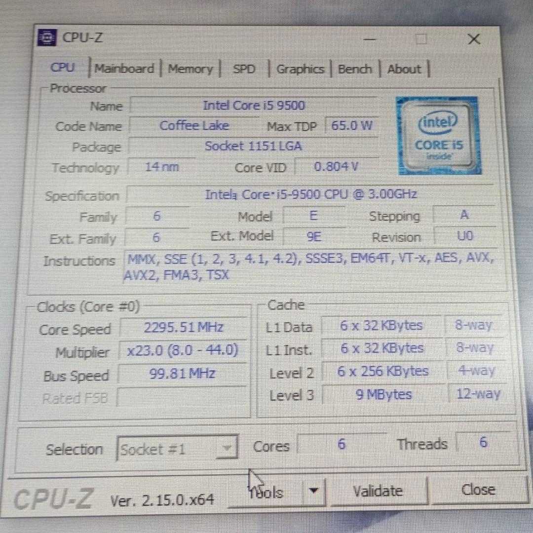 ip013［中古品］i5-9500 X952D626