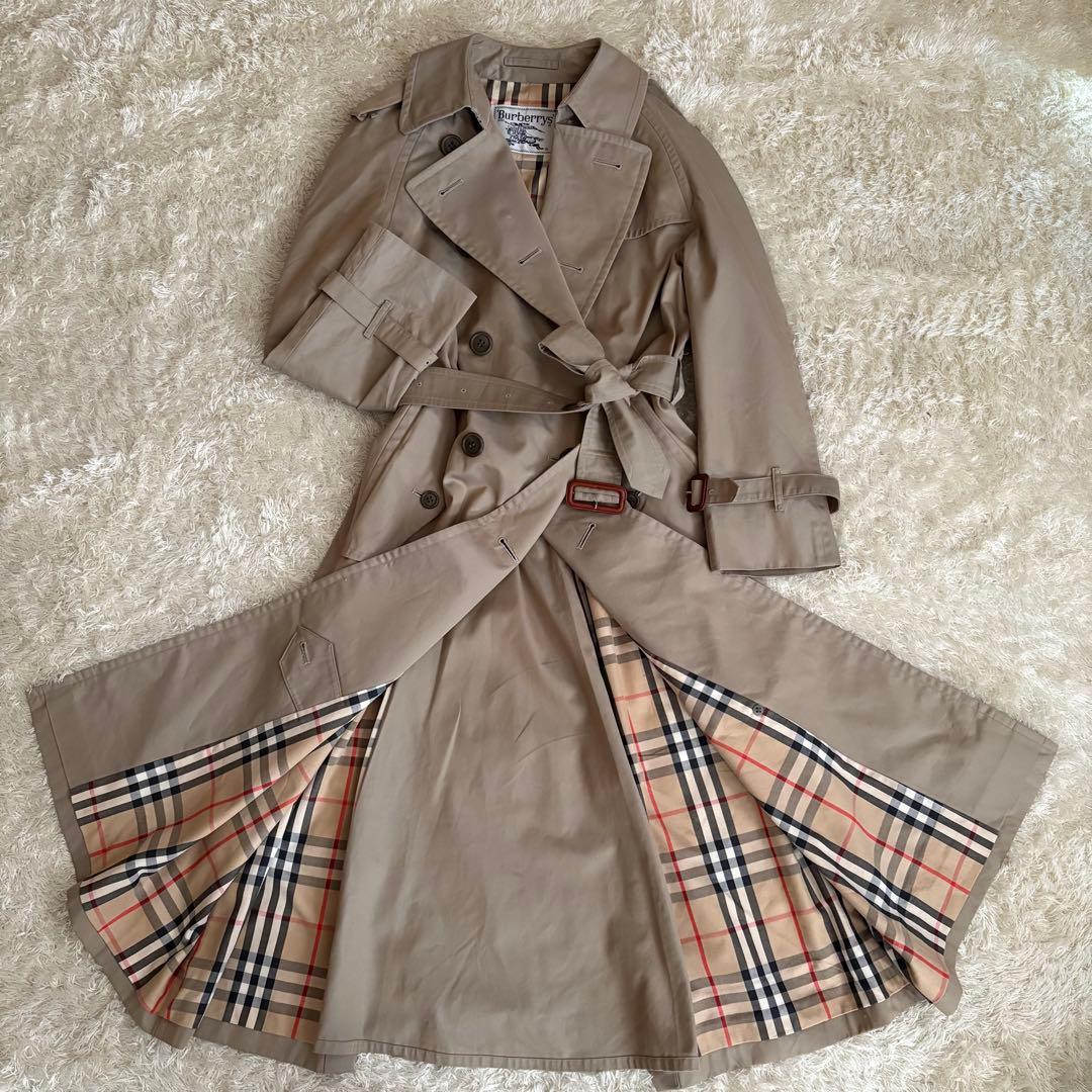 バーバリー Burberry トレンチコート ノバチェック ベルト S 白タグ