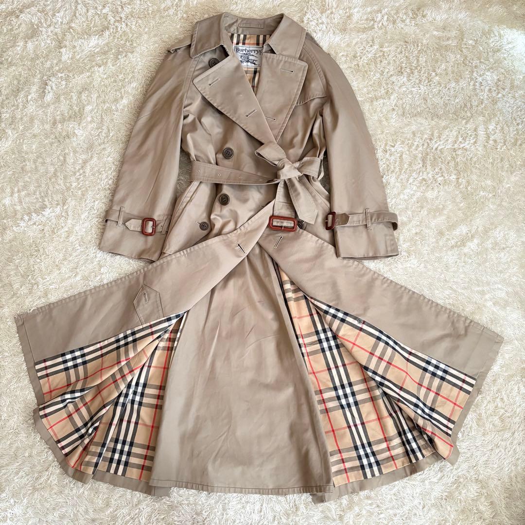 バーバリー Burberry トレンチコート ノバチェック ベルト S 白タグ