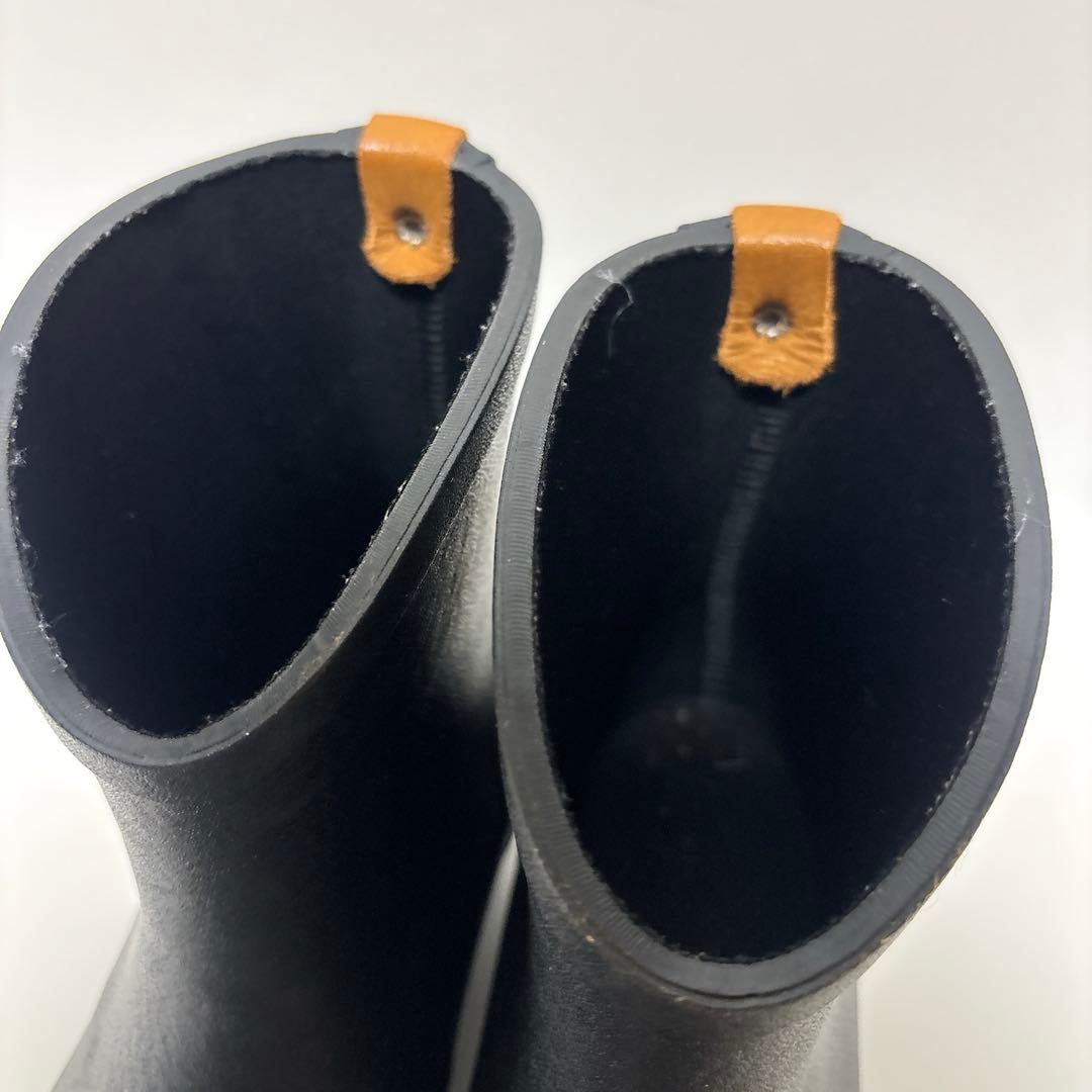 【AIGLE】美品 ラバー ショート丈レインブーツ ブラック ロゴ 24cm相当