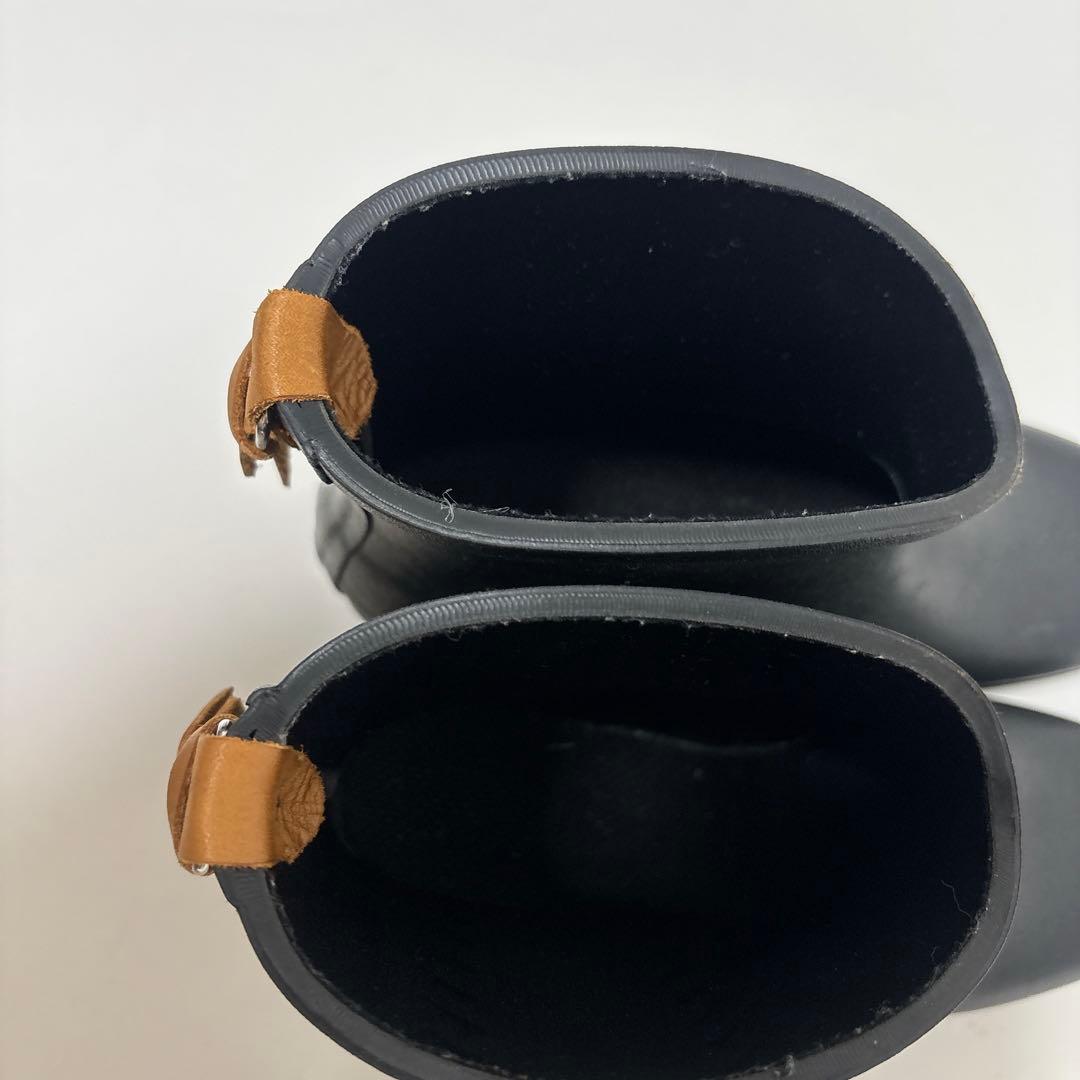 【AIGLE】美品 ラバー ショート丈レインブーツ ブラック ロゴ 24cm相当