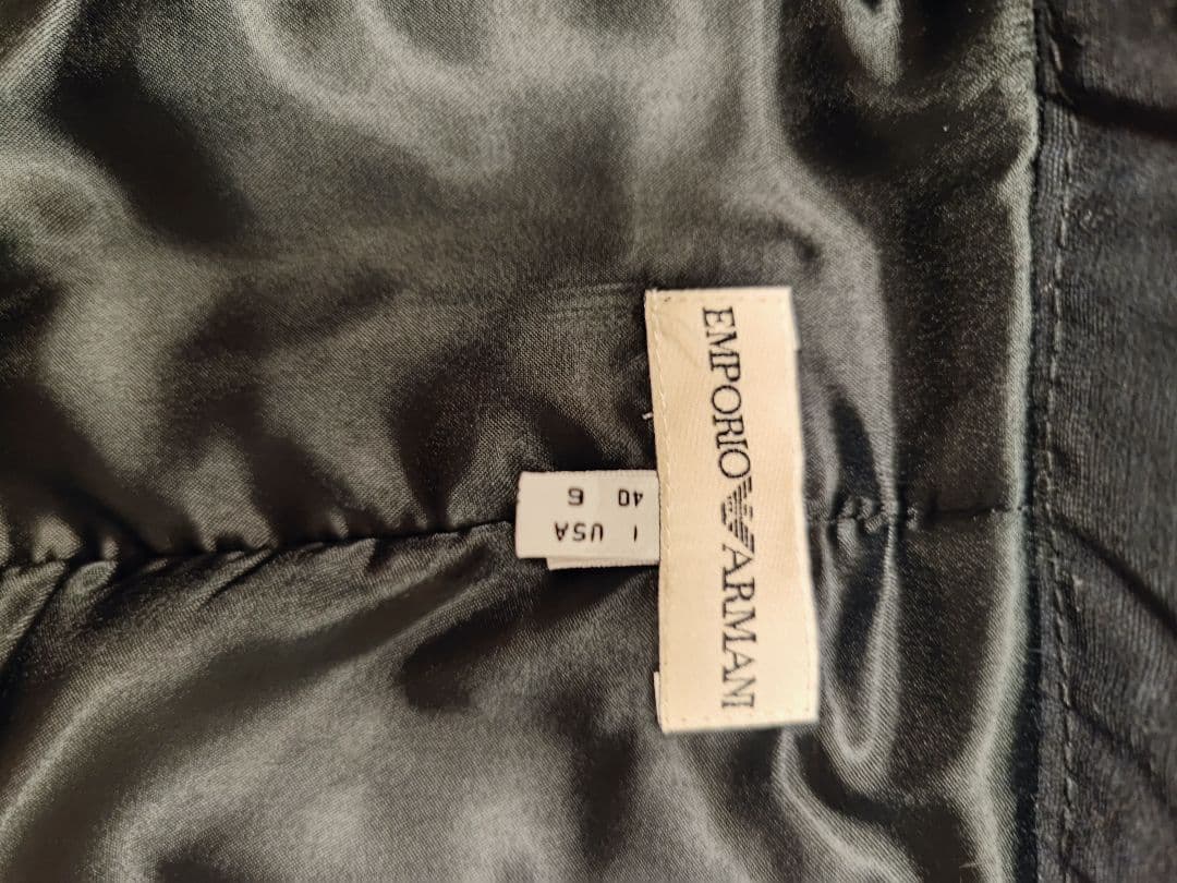 EMPORIO ARMANI 黒コート レディース40 美品 上品シルエット