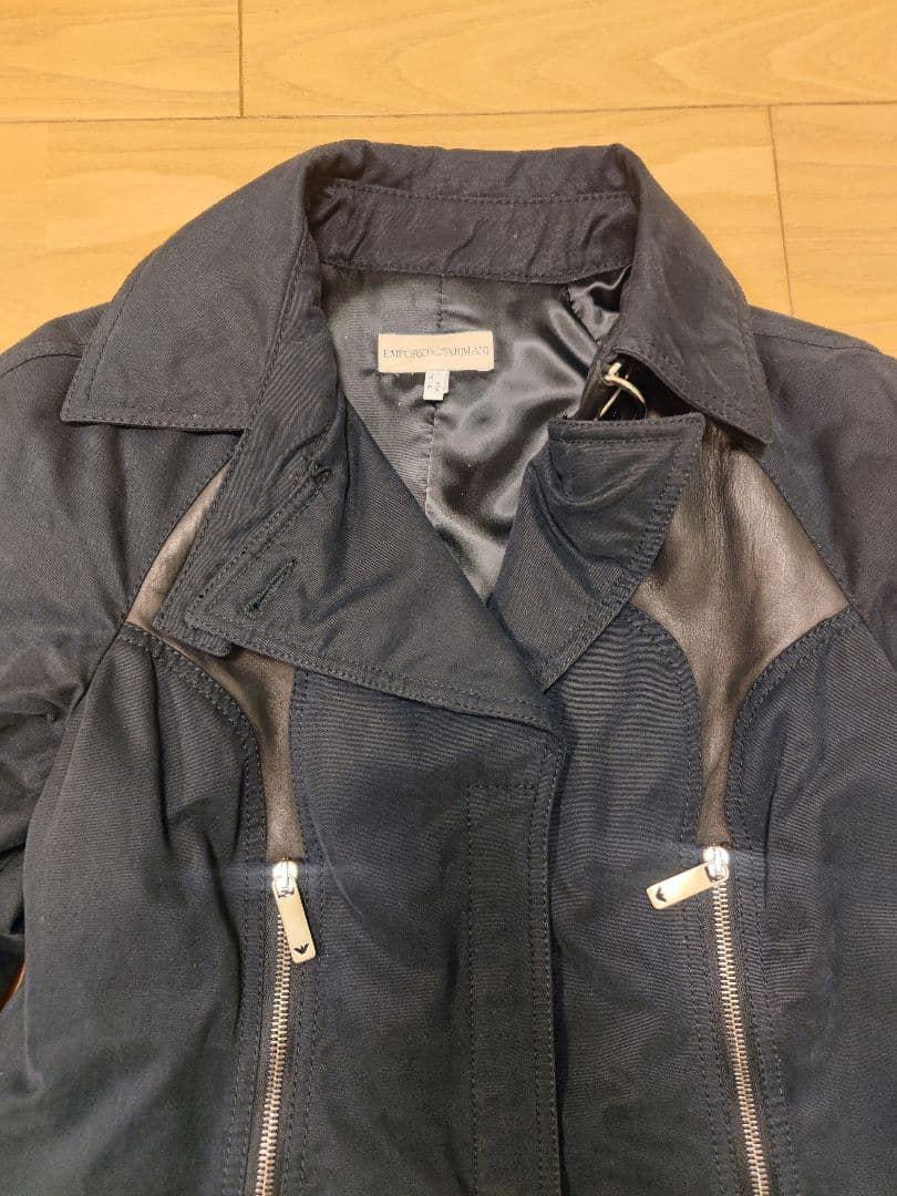 EMPORIO ARMANI 黒コート レディース40 美品 上品シルエット