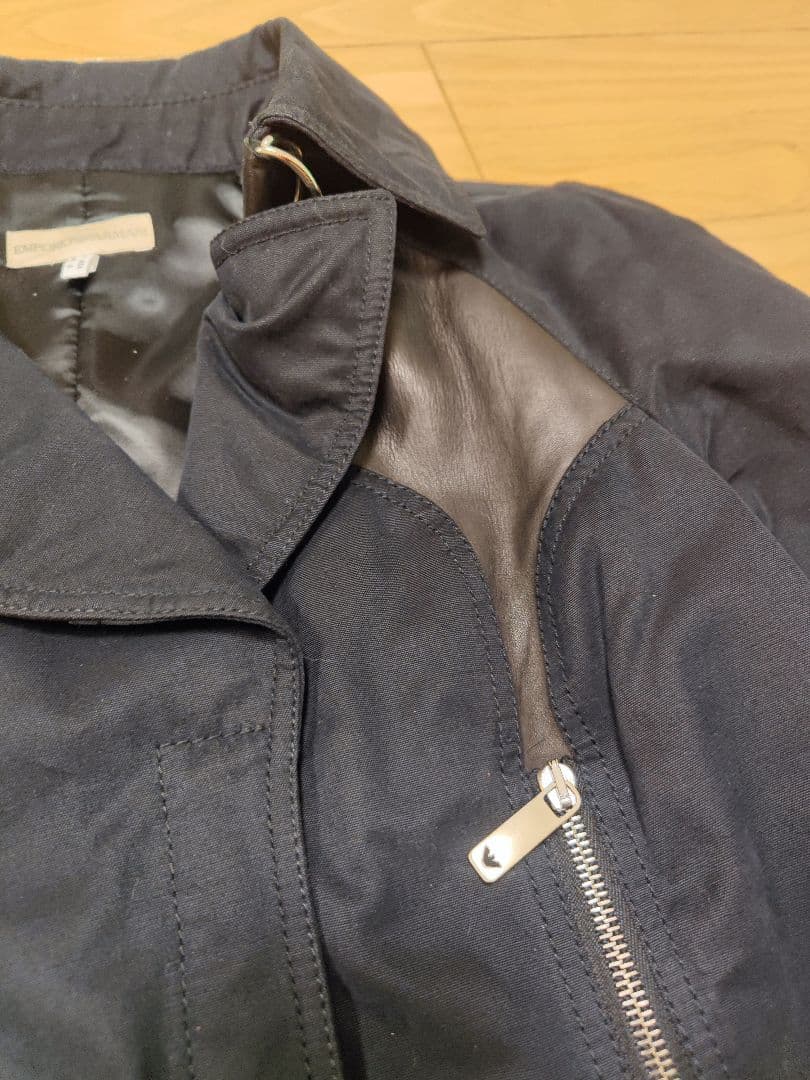 EMPORIO ARMANI 黒コート レディース40 美品 上品シルエット