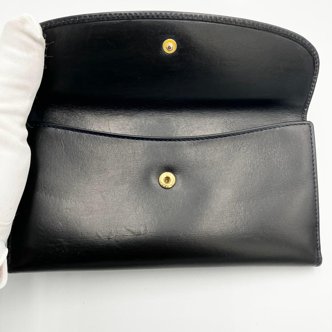 【美品】GUCCI　グッチ ブラックレザー　財布　オールドグッチ　送料無料