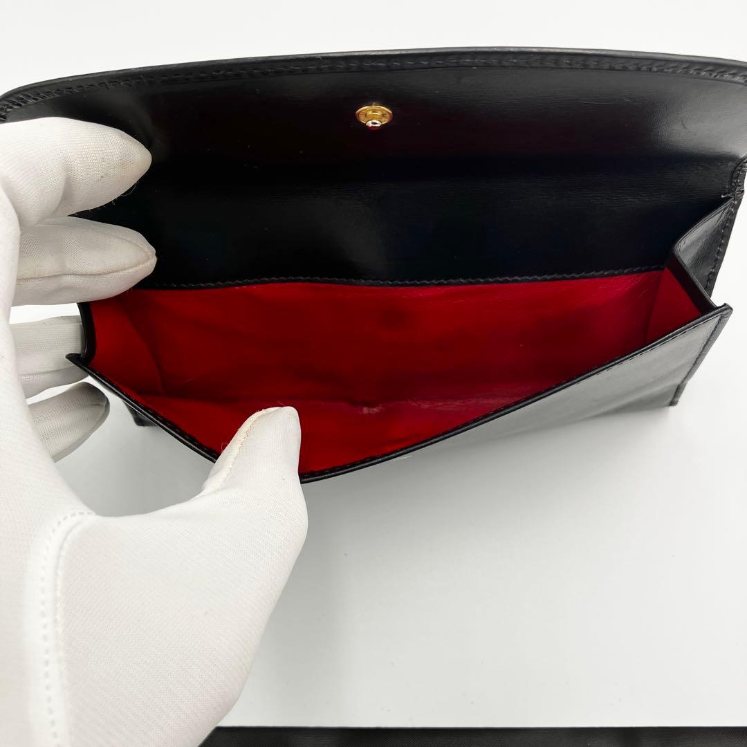 【美品】GUCCI　グッチ ブラックレザー　財布　オールドグッチ　送料無料