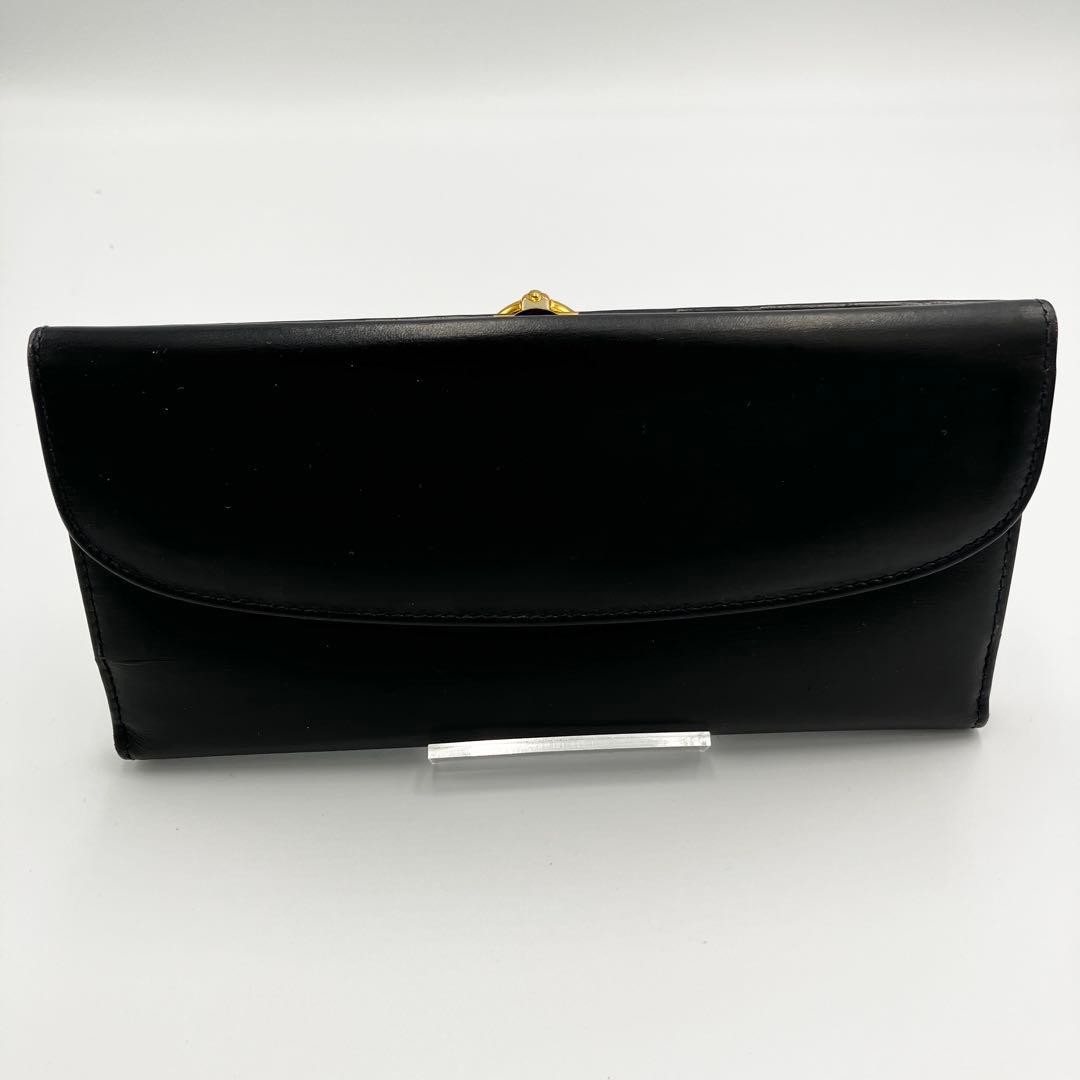 【美品】GUCCI　グッチ ブラックレザー　財布　オールドグッチ　送料無料