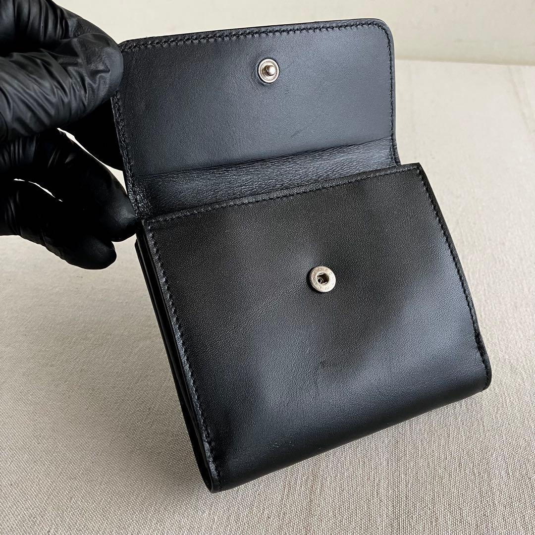 GUCCI Compact Wallet Black Leather 財布 黒