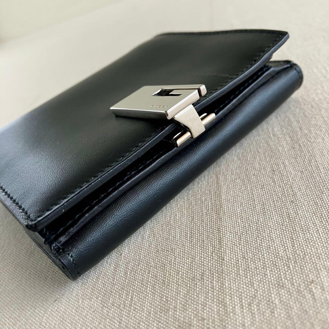 GUCCI Compact Wallet Black Leather 財布 黒