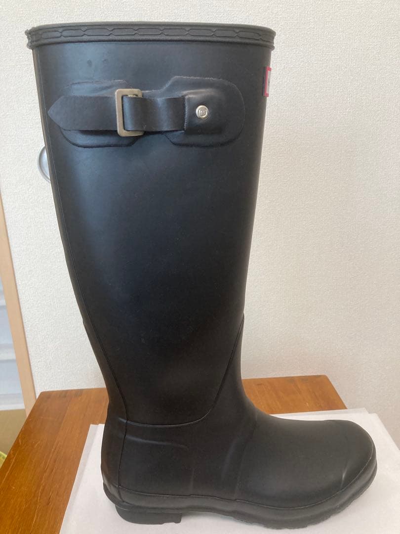 HUNTER ブラック ロングブーツ バックル付き　レインブーツ　ハンター