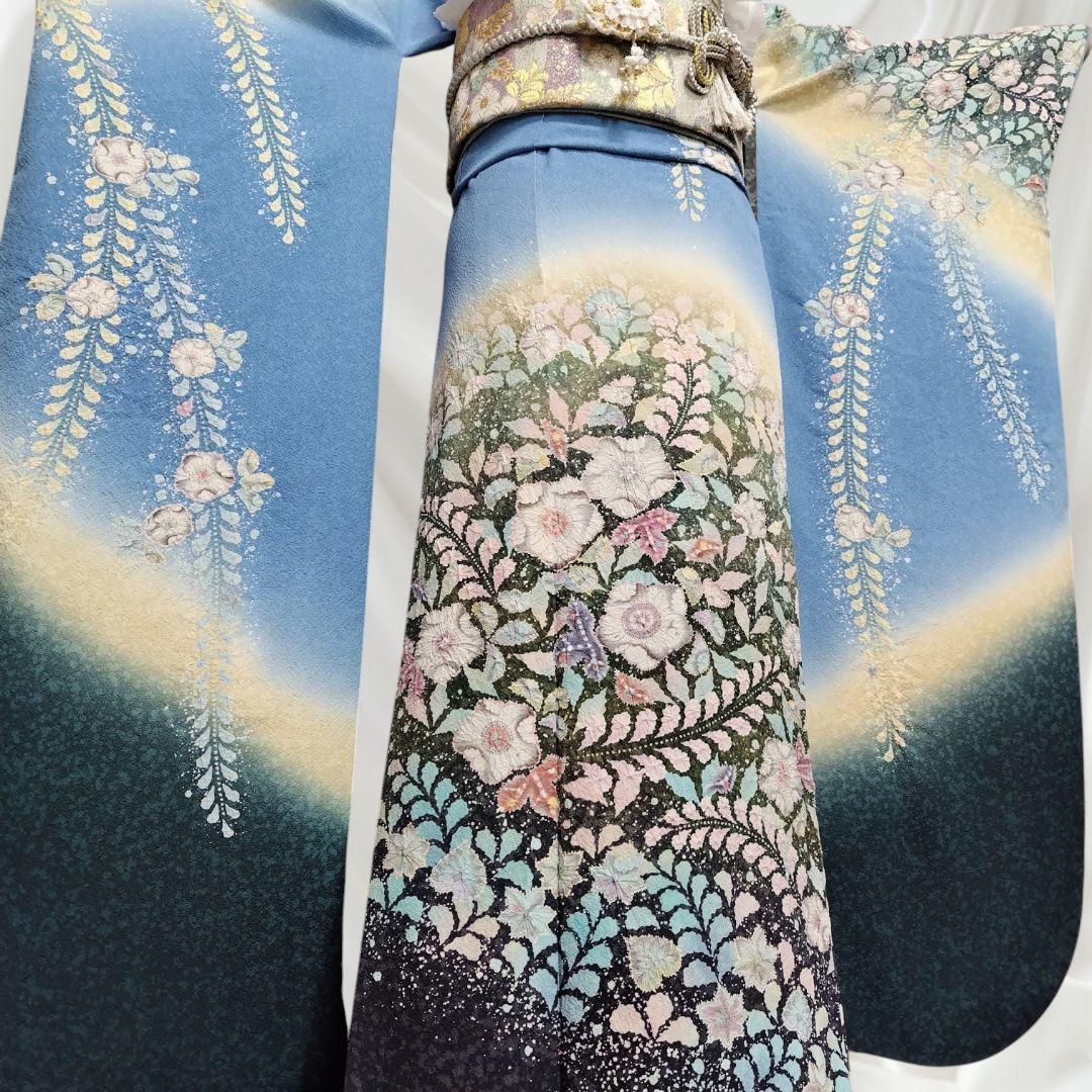 振袖フルセット(8点)名門！翠山工房 落款入り・辻ヶ花・辻が花・絞り・やまと御誂