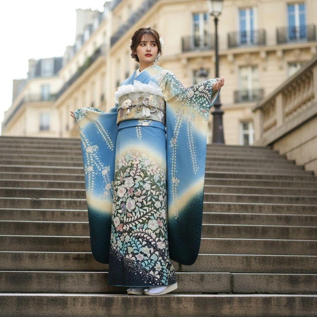 振袖フルセット(8点)名門！翠山工房 落款入り・辻ヶ花・辻が花・絞り・やまと御誂