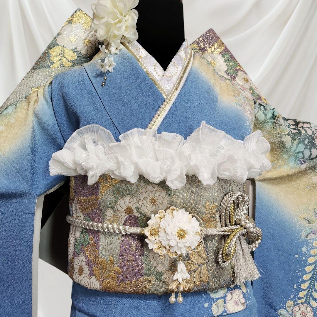 振袖フルセット(8点)名門！翠山工房 落款入り・辻ヶ花・辻が花・絞り・やまと御誂