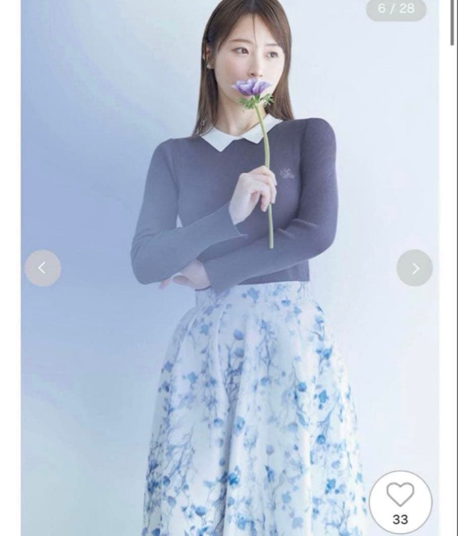 《美品》CELFORD セルフォード　レイヤードフラワープリントスカート　38