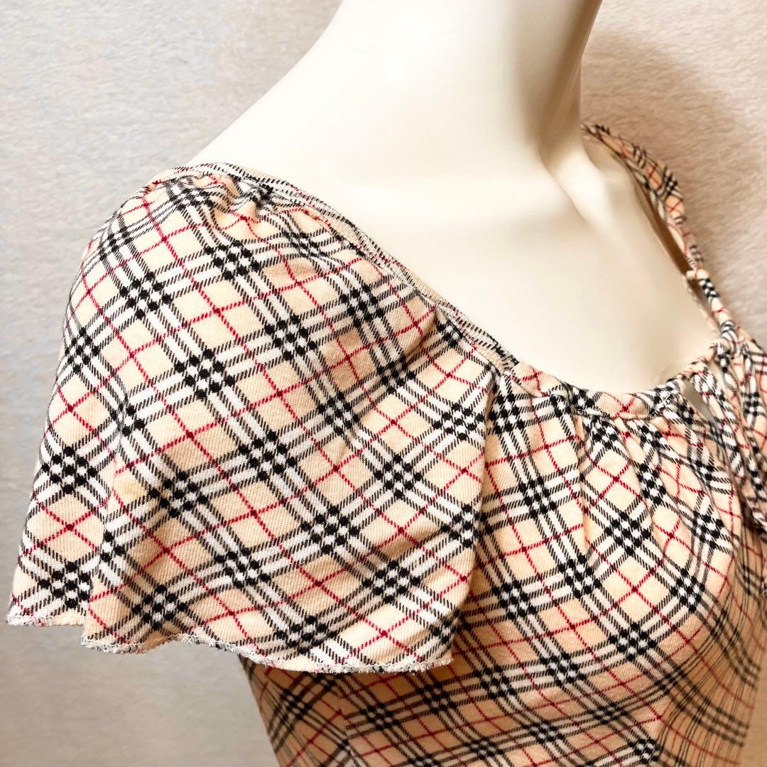BURBERRY BLUE LEBEL ノバチェック パフスリーブ キャミソール
