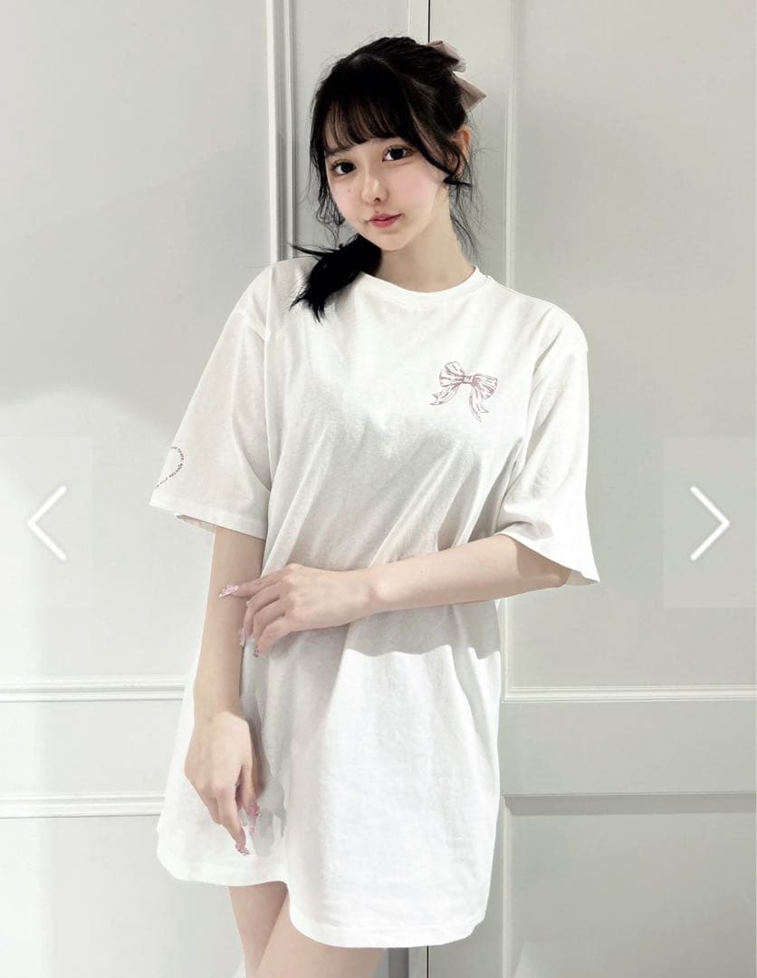pium melty cake オーバーサイズ半袖Tシャツ ホワイト