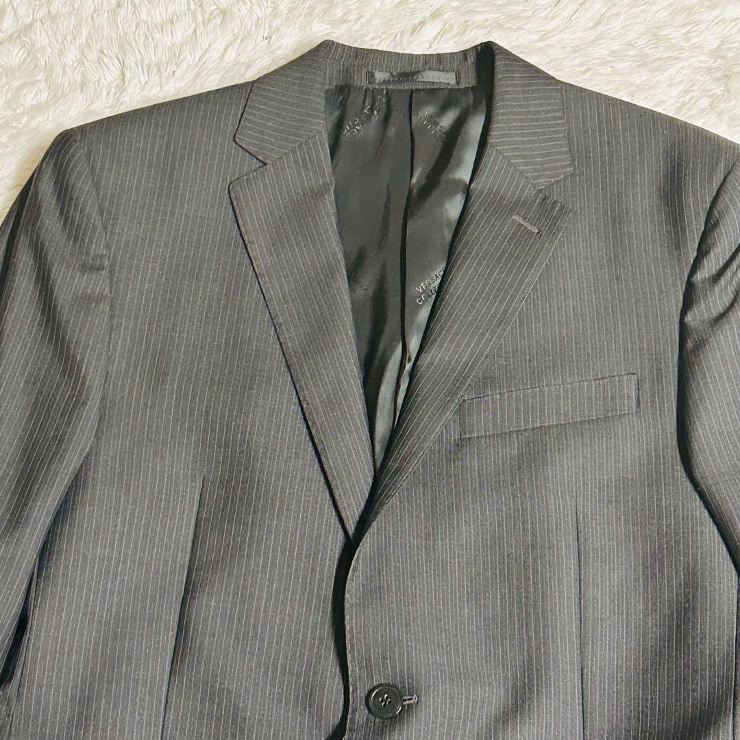 【新品未使用】ヴェルサーチェコレクション スーツ セットアップ グレー 48 M