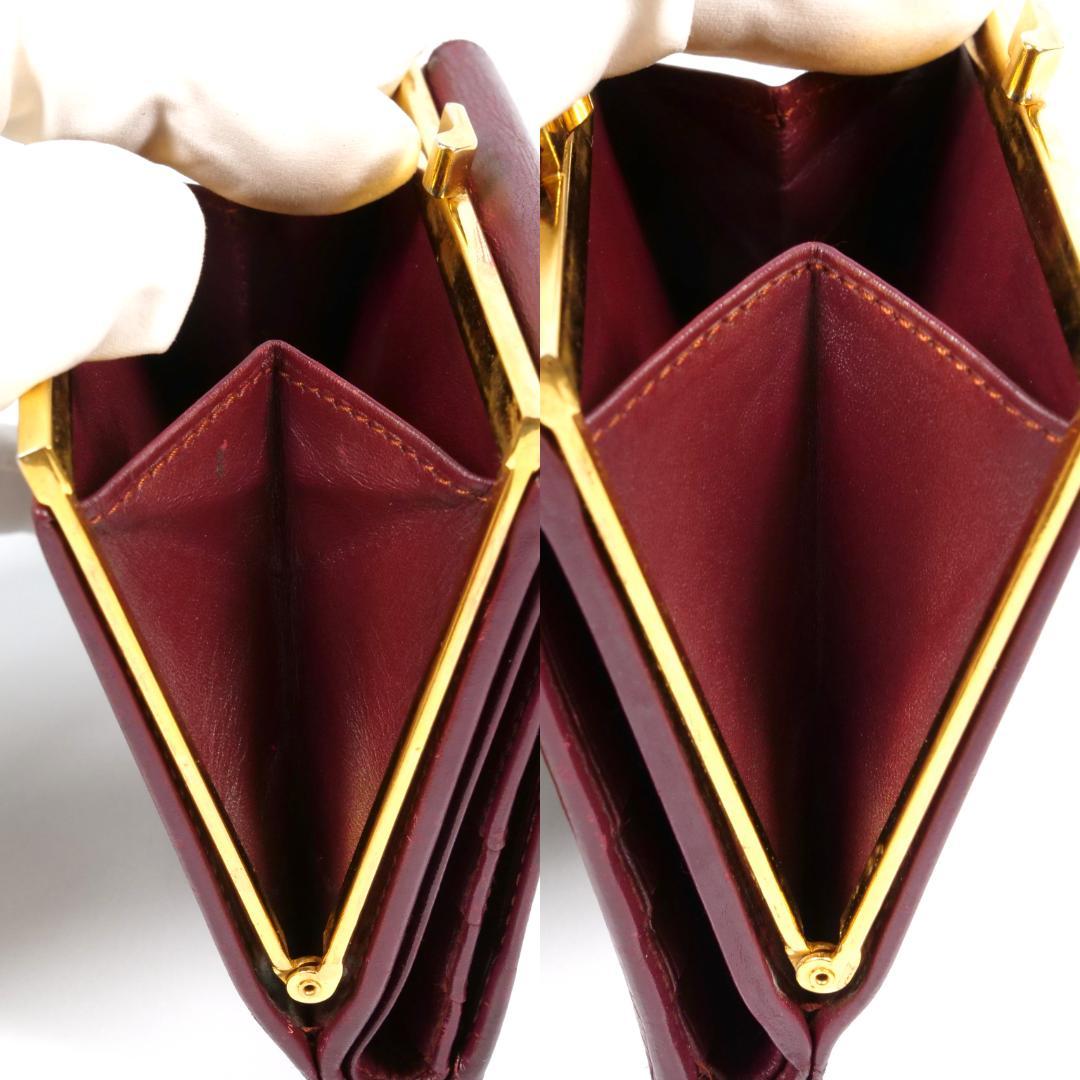 良品✨カルティエ Cartier マストライン 二つ折り財布 がま口 ボルドー