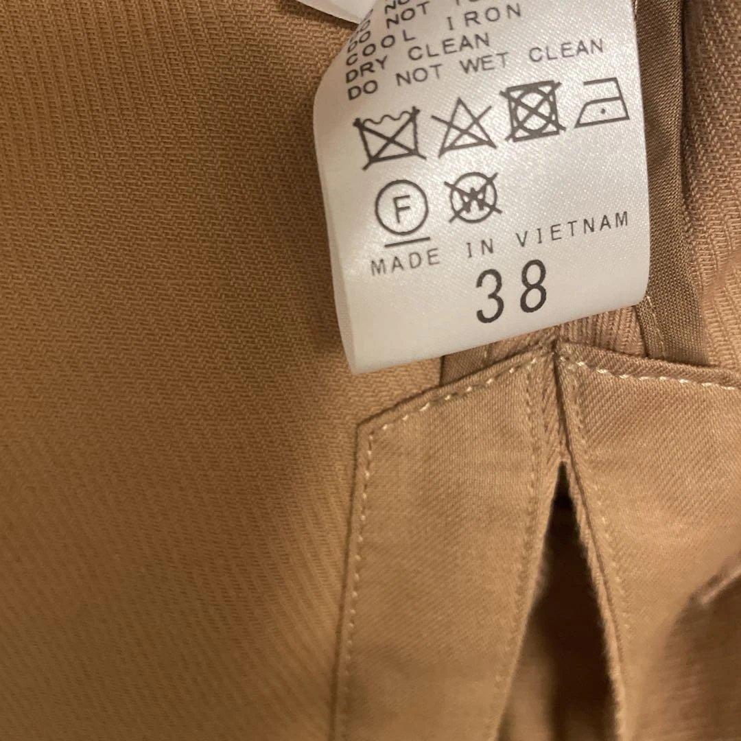 【Spick&Span】極美品コットンリネンツイルオーバーミドル丈コートキャメル