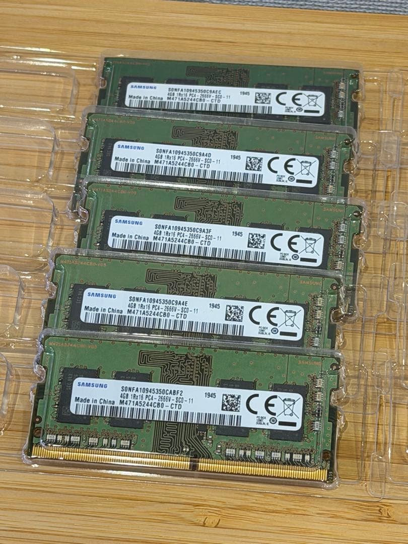 Samsung SODIMM 4GB DDR4 メモリ 10枚セット