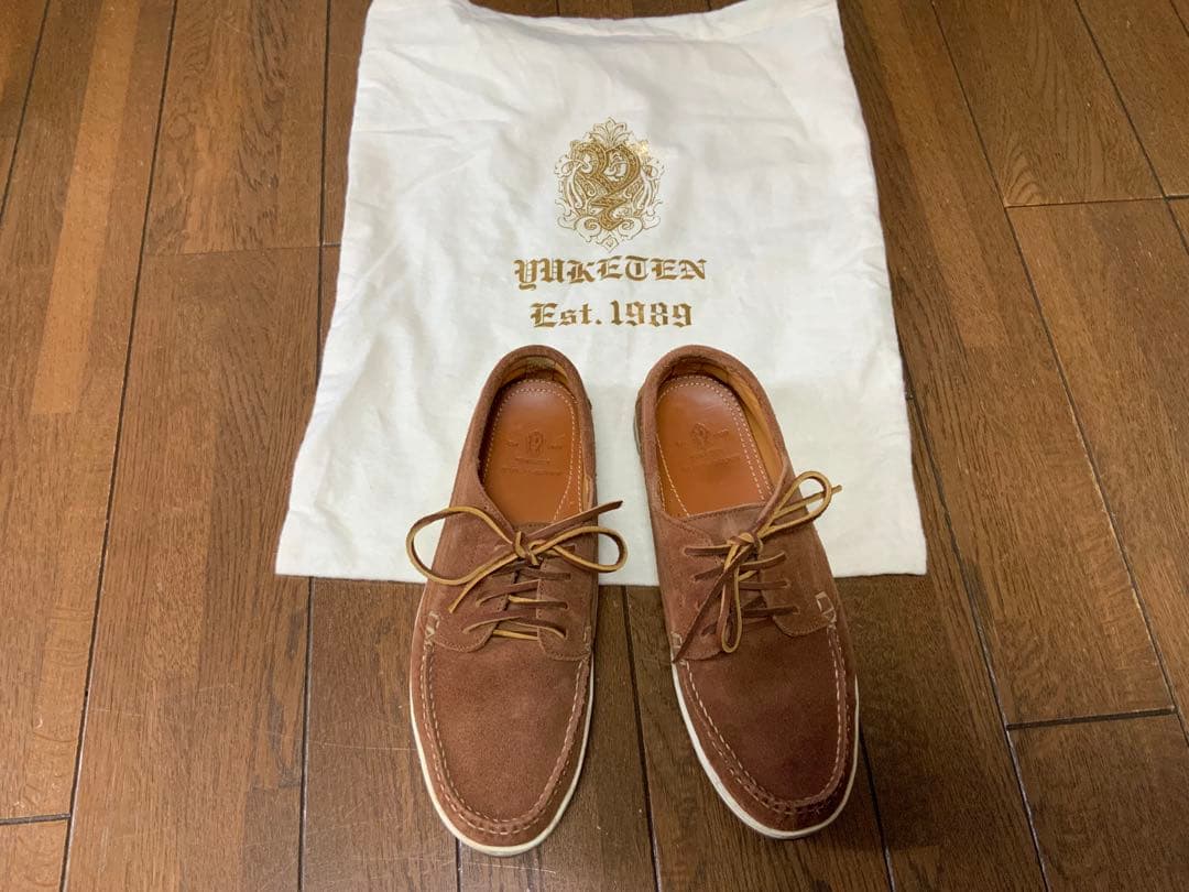 美品yuketen ユケテン モカシン デッキシューズ 8D シューズ袋付き