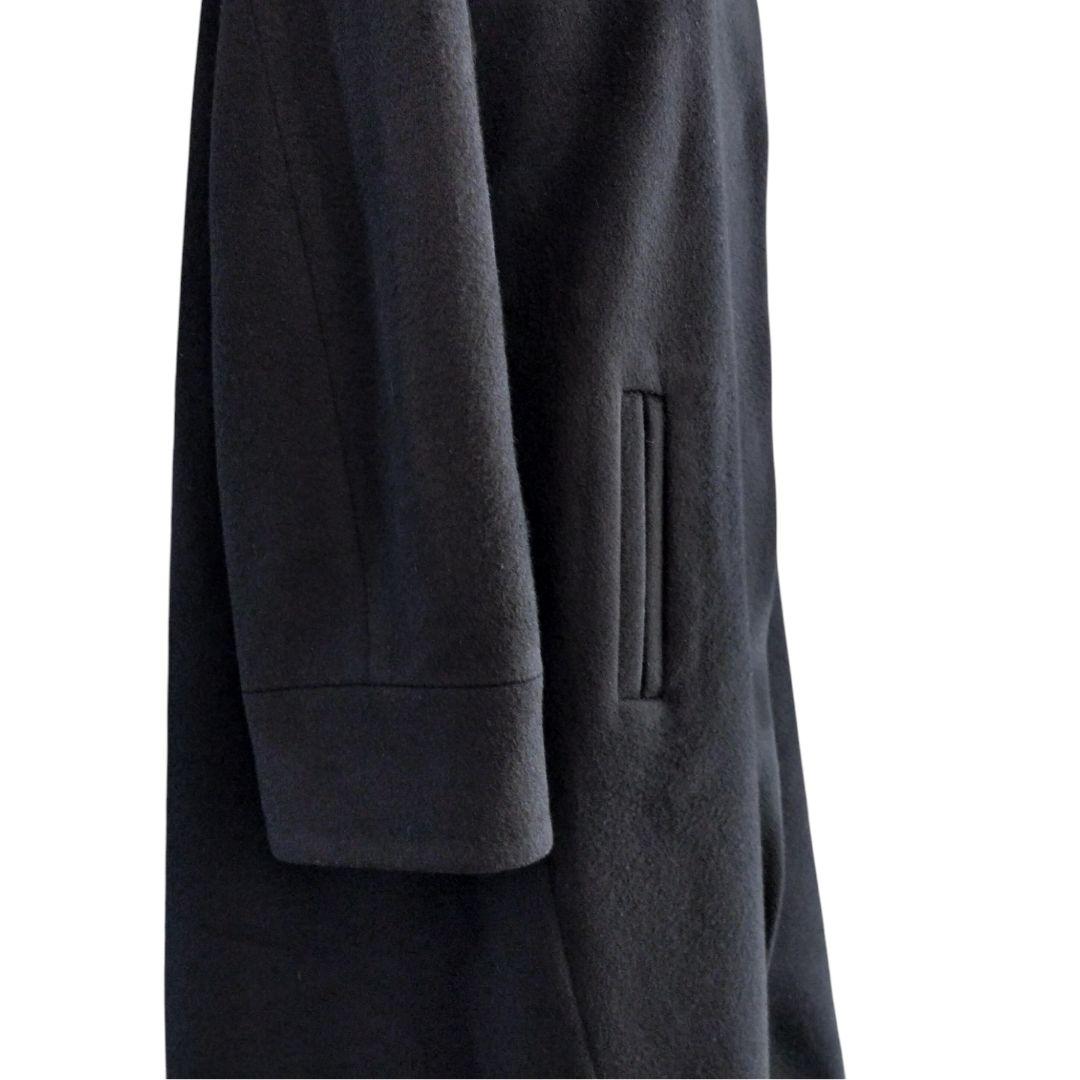 JOURNAL STANDARD ノーカラー ウールロングコート 黒 Aライン